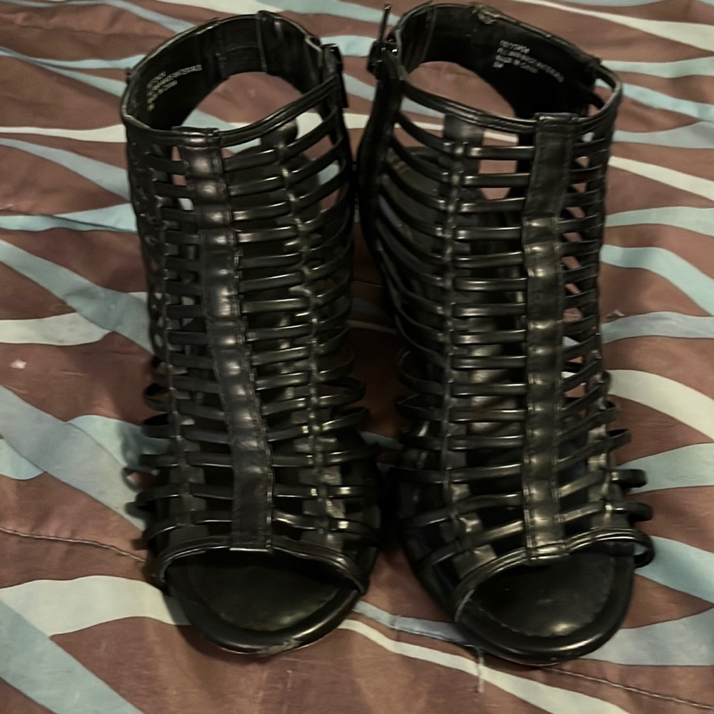 Black cage wedges